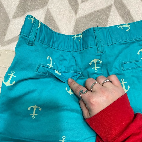 Khaki, White, and Blue Nautical print shorts - Picture 4 of 7